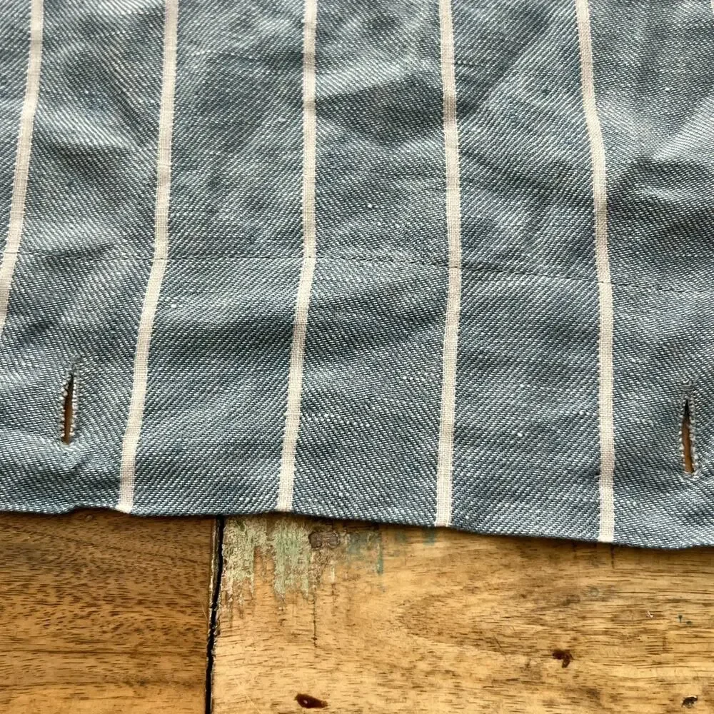 Pottery Barn Linen Shower Curtain Grey Stripe 72